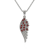 <span style="color:purple">SPECIAL!</span> .13ct G SI 14kt White Gold Ruby Angel Gemstone Pendant Necklace 18" Long