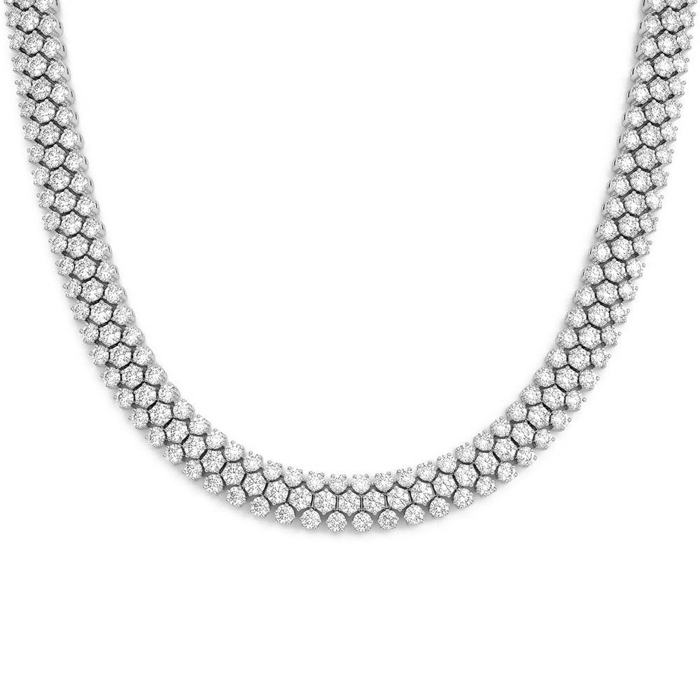 <span style="color:purple">SPECIAL!</span>  24.72ct G SI 18kt White Gold Diamond Elegant Necklace 16" Long