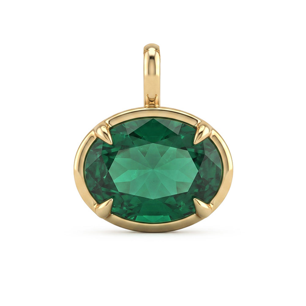 <span style="color:purple">SPECIAL!</span> 6.54ct G SI 14kt Yellow Gold Emerald Gemstone Pendant No Chain