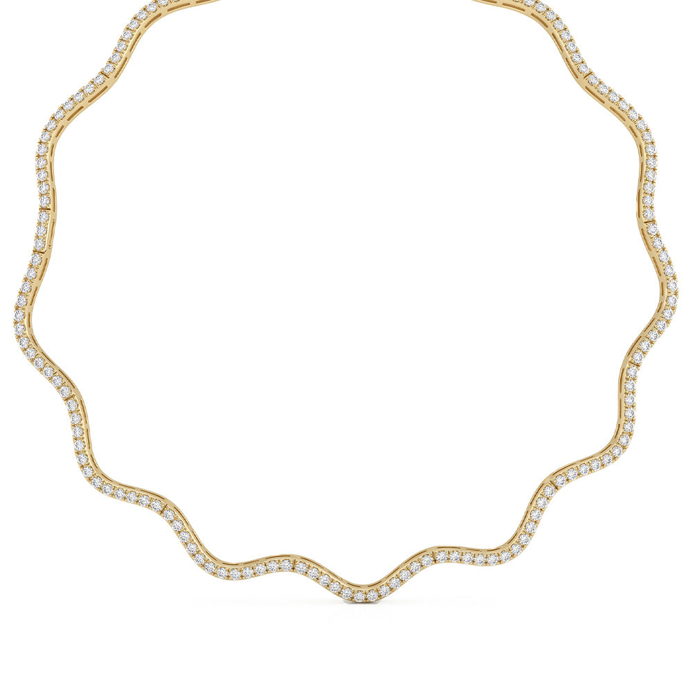 <span style="color:purple">SPECIAL!</span>5.00ct G SI 14K Yellow Gold Diamond Tennis Necklace 16"