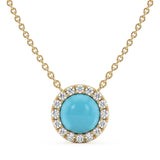 <span style="color:purple">SPECIAL!</span> .68ct G SI 14K Yellow Gold Turquoise Gemstone Pendant 16+2 Ext. Chain