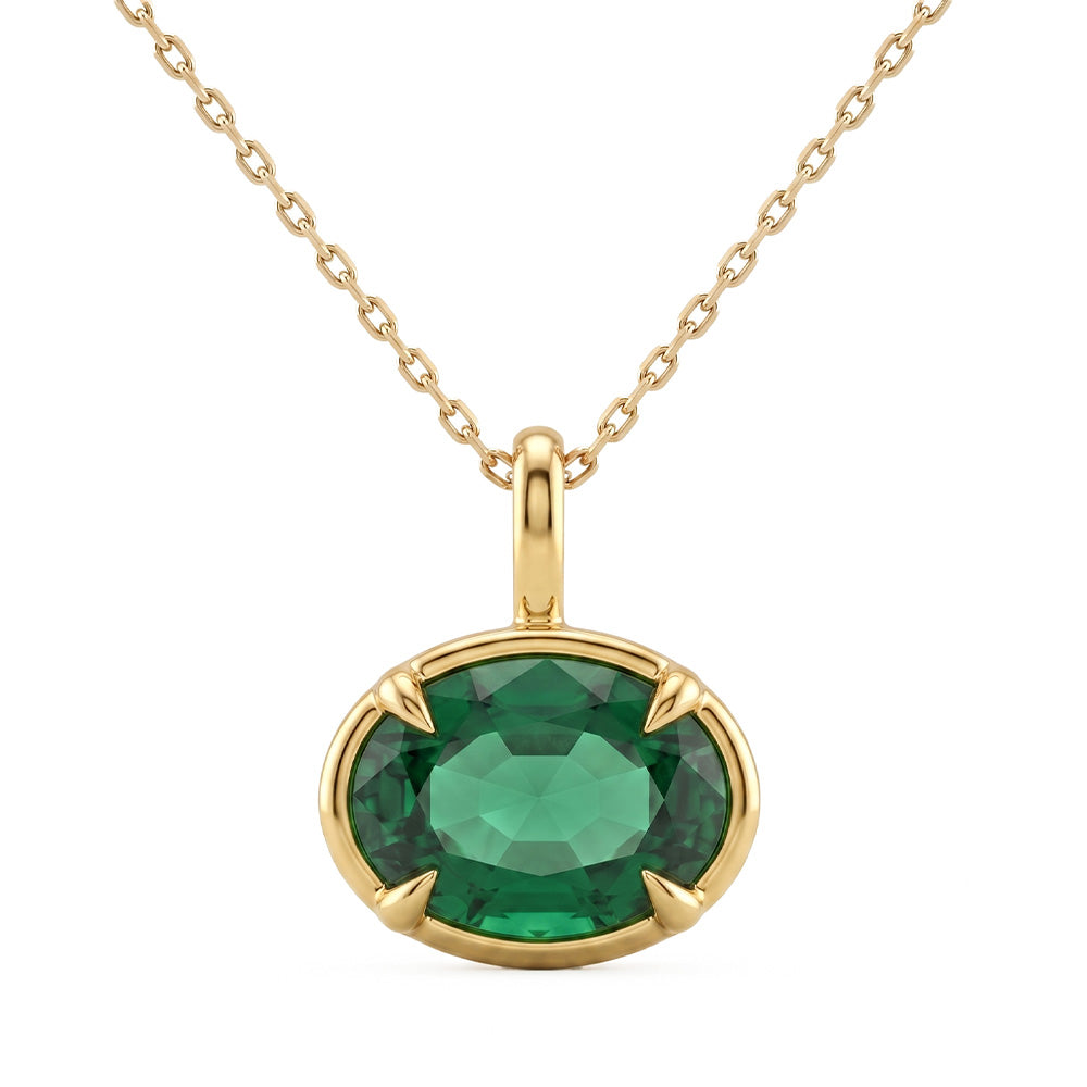 <span style="color:purple">SPECIAL!</span> 3.50ct G SI 14K Yellow Gold Emerald Gemstone Pendant No Chain