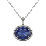<span style="color:purple">SPECIAL!</span> 4.91ct G SI 14K White Gold Blue Sapphire Gemstone Pendant No Chain