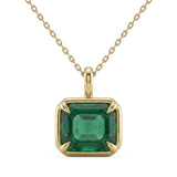 <span style="color:purple">SPECIAL!</span> 5.13ct G SI 14K Yellow Gold Emerald Gemstone Pendant .50"