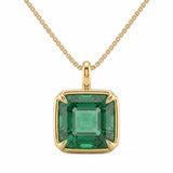 <span style="color:purple">SPECIAL!</span> 4.95ct G SI 14K Yellow Gold Emerald Gemstone Pendant .67"