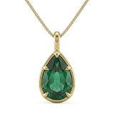 <span style="color:purple">SPECIAL!</span> 4.35ct G SI 14K Yellow Gold Emerald Gemstone Pendant .75"