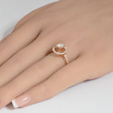 1.02ct G SI 14K Rose Gold Diamond Halo Engagement Ring  Size 6.5