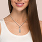 <span style="color:purple">SPECIAL!</span>.51ct G SI 14K White Gold Diamond Graduated Journey 5 Stone Pendant Necklace 18" Long