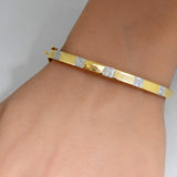 .32ct G SI 14K Yellow Gold Round Diamond Bangle Bracelet