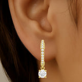 .33ctct G SI 14K Yellow Gold Diamond Hoop Huggie Earrings