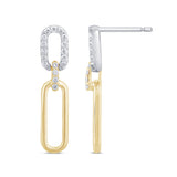 . .23ct G SI 14K Yellow Gold/White Gold Diamond Paperclip Style Earrings