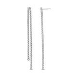 .48ct G SI 14K White Gold Diamond Double Chain Dangling Drop Earrings