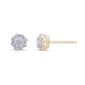 <span style="color:purple">SPECIAL!</span> .48ct G SI 14K Yellow Gold Diamond Flower Screw Back Earrings