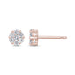 <span style="color:purple">SPECIAL!</span> .51ct 14k Rose Gold Round Diamond Cluster Stud Earrings
