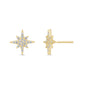 .18ct 14k Yellow Gold Diamond Trendy Starburst Earrings