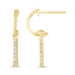 .15ct G SI 14K Yellow Gold Diamond Half Hoop Earrings Screw Back