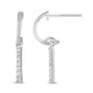 .15ct G SI 14K White Gold Diamond Half Hoop Earrings Screw Back