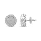 .17CT G SI 10K White Gold Diamond Micro Pave Stud Earrings