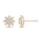 .12ct G SI 10K Yellow Gold Diamond Starburst Earrings