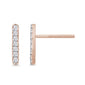 .11ct 14k Rose Gold Diamond Line Modern Screw Back Earrings