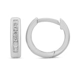 .11ct G SI 10K White Gold Diamond Hoop Earrings