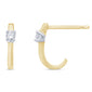 .10ct G SI 10K Yellow Gold Diamond J-Hoop Earrings
