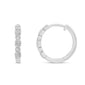 .10ct G SI 10K White Gold Diamond Round & Princess Shaped Hoop Earrings