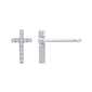 .11ct G SI 10K White Gold Diamond Diamond Cross Earrings