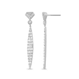 <span>DIAMOND CLOSEOUT! </span>.91ct G SI 14K White Gold Round & Baguette Diamond Drop Earrings