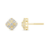 .29ct G SI 14K Yellow GoldDiamond Square Shaped Earrings  Screw Back