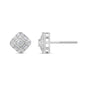 .30ct G SI 14K White Gold Diamond Square Shaped Earrings  Screw Back