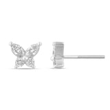 .31ct G SI 14K White Gold Diamond Bunny Ears Style Earrings Screw Backings