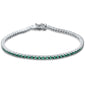 <span style="color:purple">SPECIAL!</span> 1.21ct 14K White Gold Natural Emerald Tennis Bracelet 7"