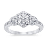 .42ct 14KT White Gold Diamond Flower Engagement Ring Size 6.5