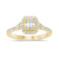 <span style="color:purple">SPECIAL!</span> .45ct G SI 14K Yellow Gold Round & Baguette Diamond Women's Ring Size 6.5