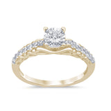 <span>DIAMOND CLOSEOUT! </span> .56cts 14k Yellow Gold Diamond Engagement Promise Ring Size 6.5