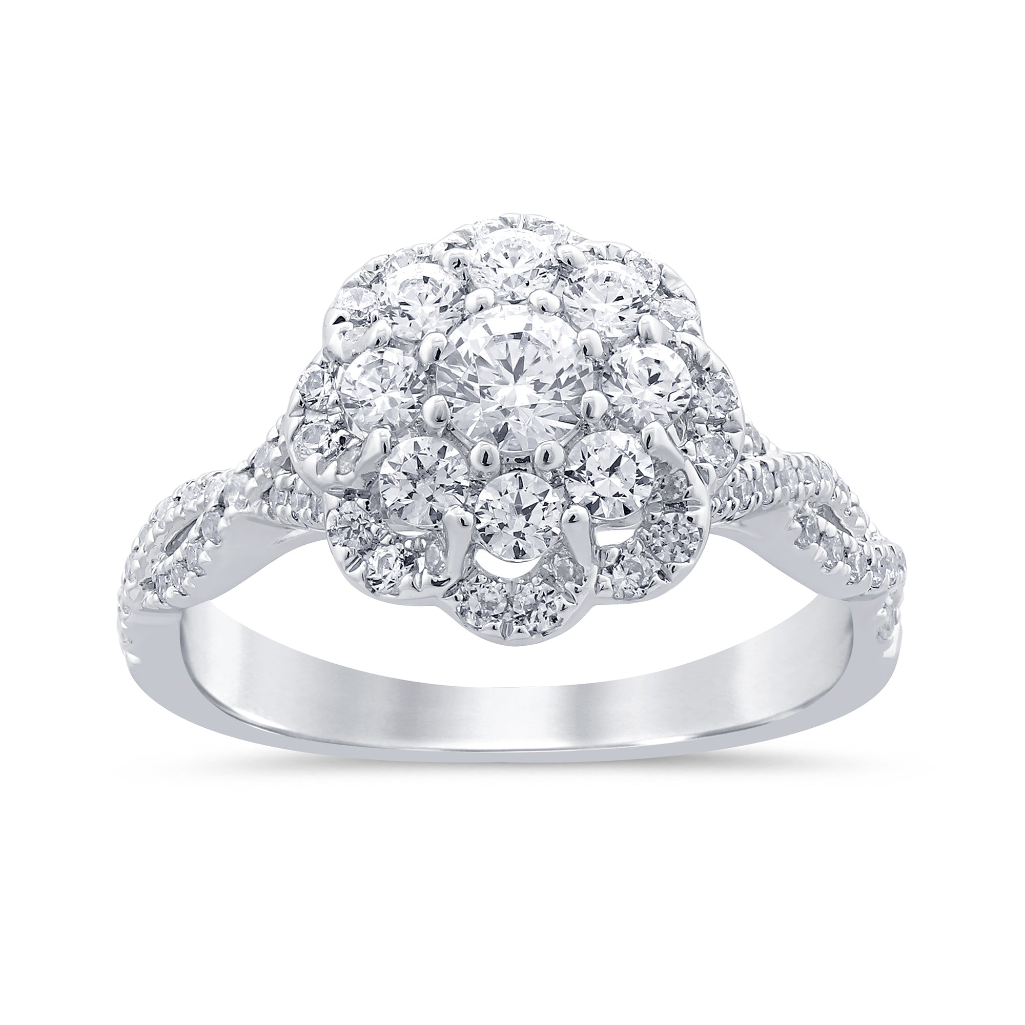 1.02ct G SI 14K White Gold Diamond Filigree Engagement Ring Size 6.5