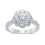 1.02ct G SI 14K White Gold Diamond Filigree Engagement Ring Size 6.5