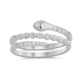 .20ct G SI 14K White Gold Diamond Snake Wrap Around Band Ring Size 6.5