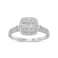 <span style="color:purple">SPECIAL!</span>.49ct G SI 14K White Gold Diamond Round & Baguette Engagment Ring Size 6.5