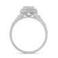 <span style="color:purple">SPECIAL!</span>.49ct G SI 14K White Gold Diamond Round & Baguette Engagment Ring Size 6.5