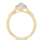 .24ct 10K Yellow Gold Square Shape Diamond Engagement Ring Size 6.5