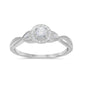 .16ct 14k White Gold Round Diamond Engagement Twisted Prong Ring Size 6.5