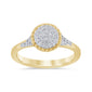 .18ct G SI 14K Yellow Gold Diamond Round & Baguette Engagement Ring Size 6.5