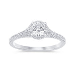 .77ct G SI 14K White Gold Diamond Halo Solitaire Engagement Ring Size 6.5