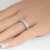 <span style="color:purple">SPECIAL!</span> 2.97ct G SI 14kt White Gold Emerald Cut Diamond Eternity Band Ring Size 6.5