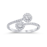.41ct G SI 14K White Gold Diamond Round Shape Open Ring Band Size 6.5