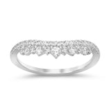 .42ct G SI 14K White Gold Diamond Crown Band Ring Size 6.5