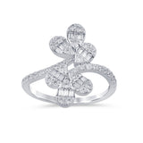 <span style="color:purple">SPECIAL!</span> .70ct G SI 14K White Gold  Round & Baguette Diamond Ring  Size 6.5