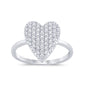 <span style="color:purple">SPECIAL!</span> .56ct G SI 14K White Gold Diamond Heart Shaped Band Ring Size 6.5